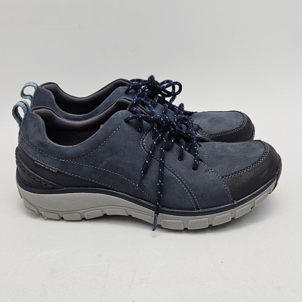 Clarks Wavewalk Womens Navy Blue Waterproof Nubuck Walking Shoe 7.5 261409724050 - Picture 10 of 13